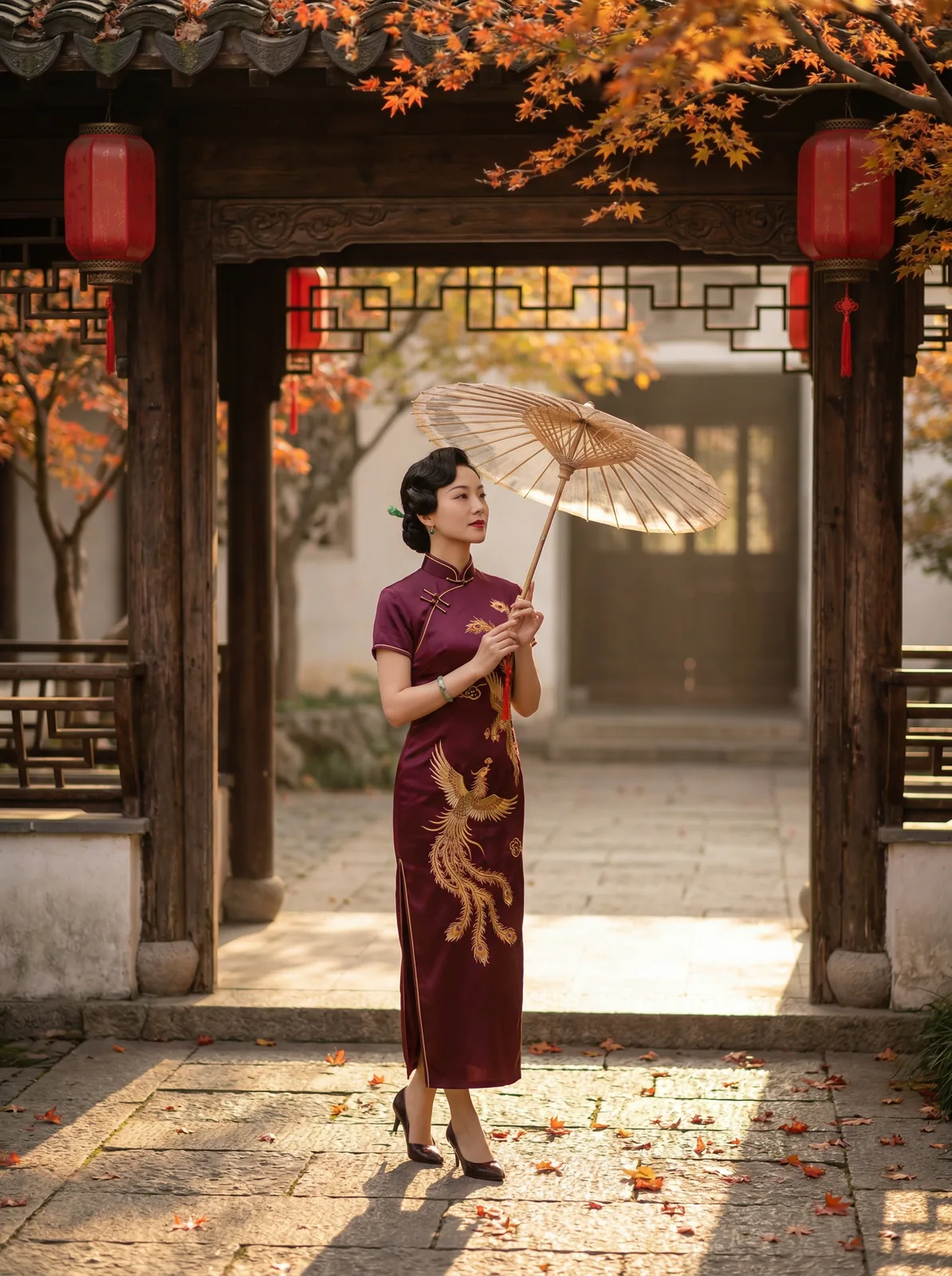 集芳阁 - 秋枫丹韵旗袍写真